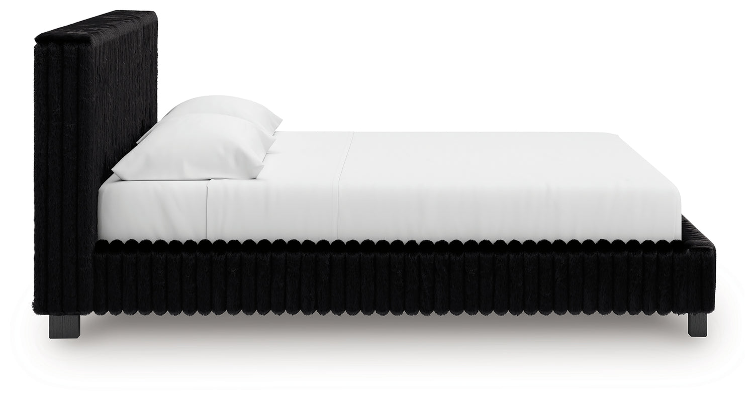 Zuraleus Black King Upholstered Bed - PCB3380B13
