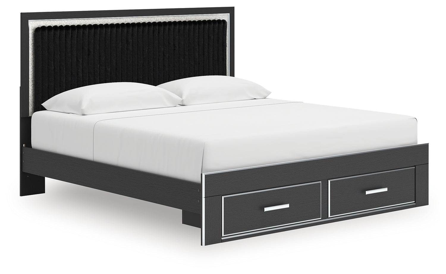 Zuraleus Black King Upholstered Panel Storage Bed - PCB3380B11