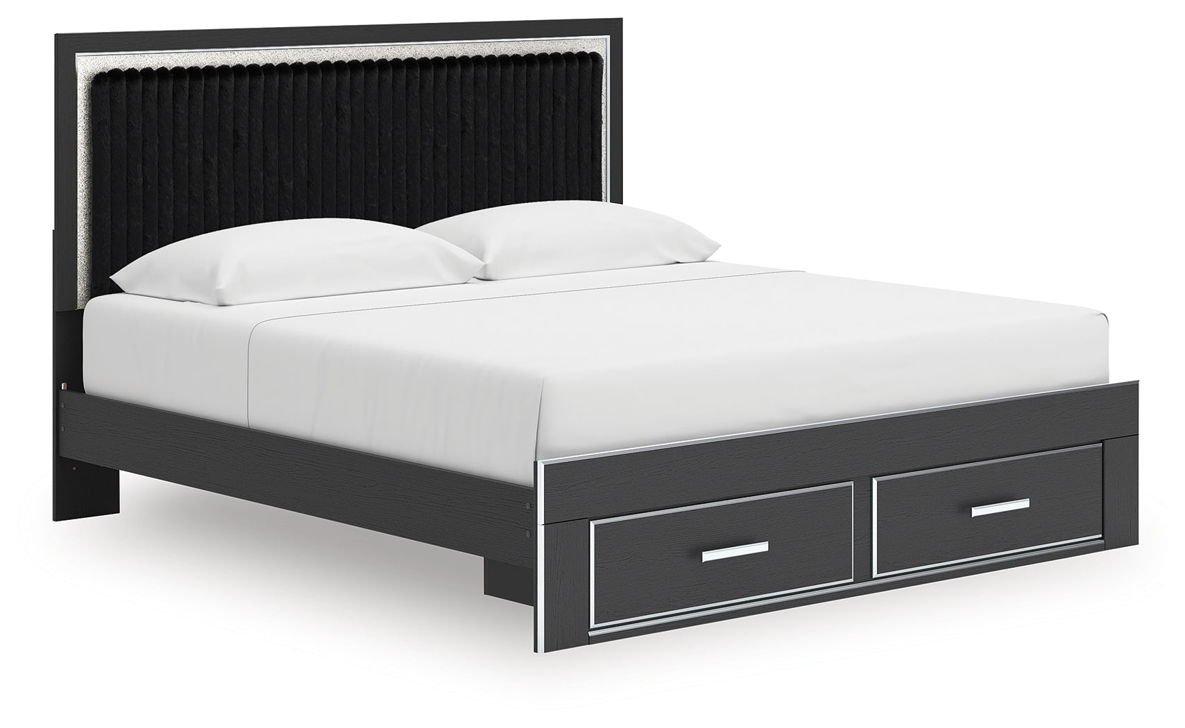Zuraleus Black King Upholstered Panel Storage Bed - PCB3380B11