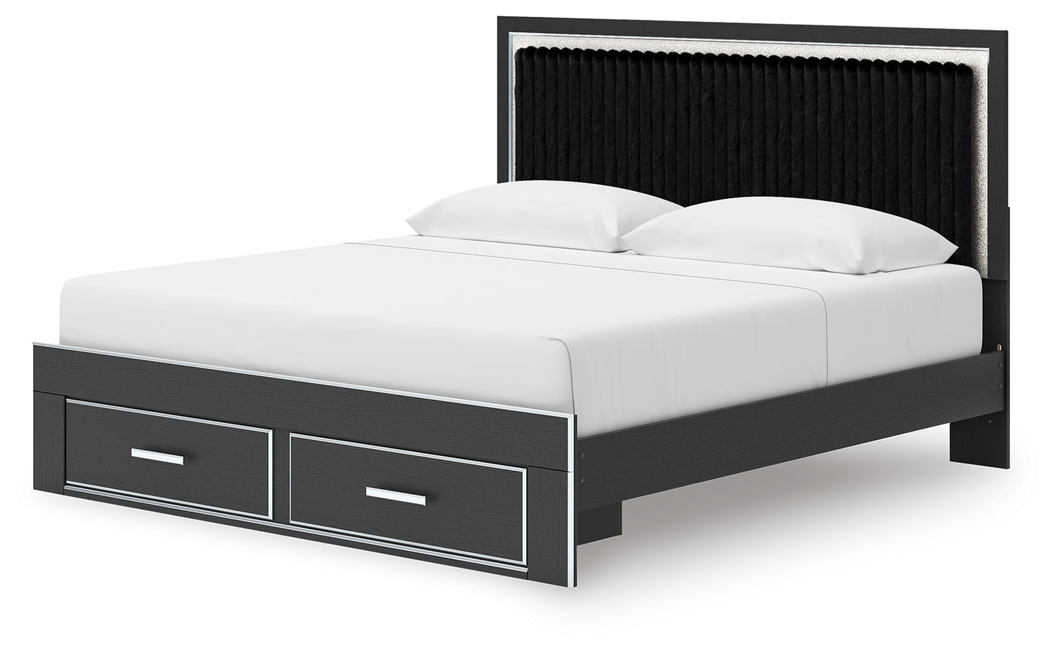 Zuraleus Black King Upholstered Panel Storage Bed - PCB3380B11