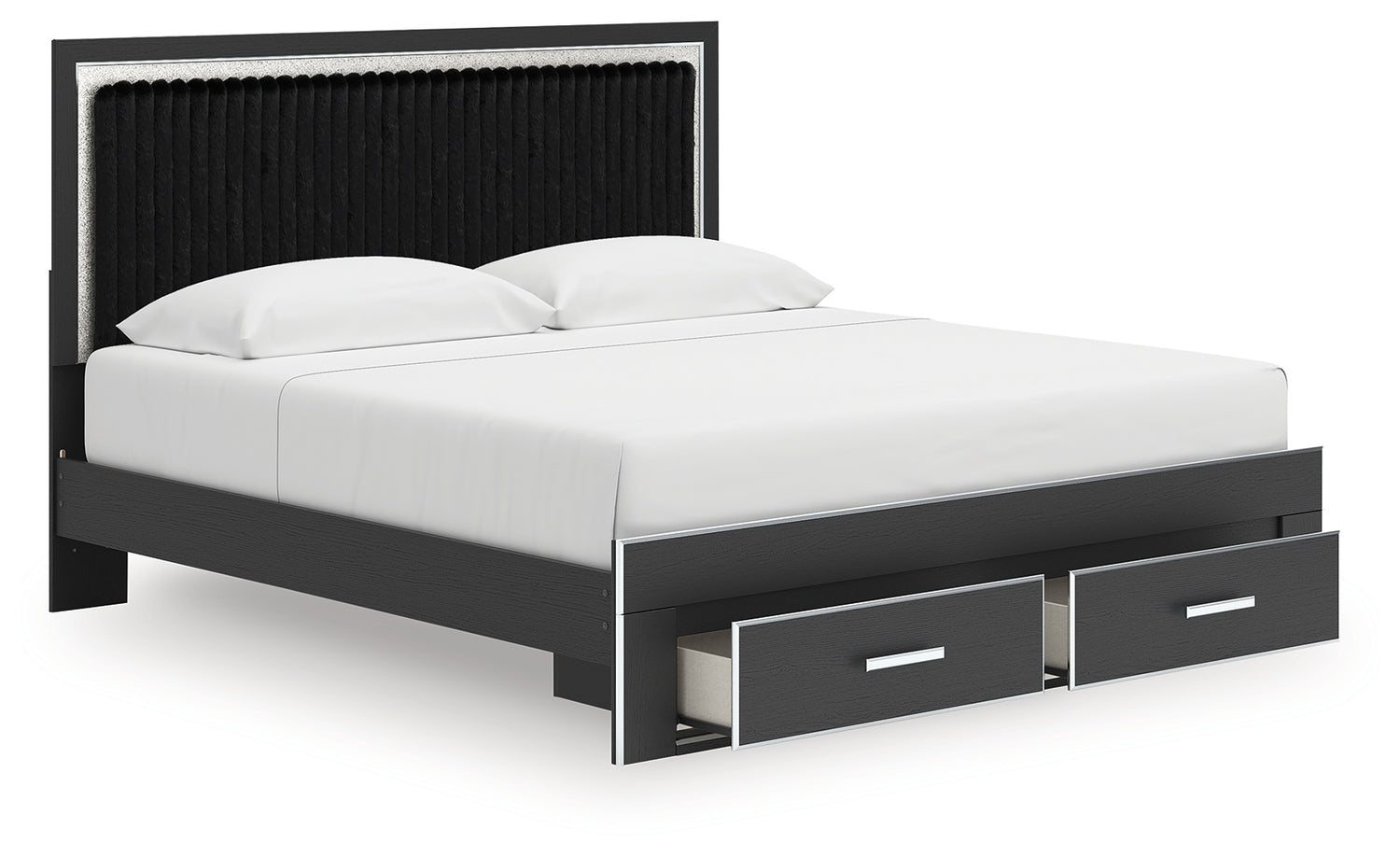 Zuraleus Black King Upholstered Panel Storage Bed - PCB3380B11