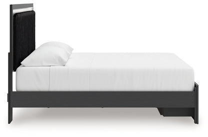 Zuraleus Black King Upholstered Panel Storage Bed - PCB3380B11