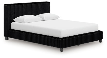 Zuraleus Black Queen Upholstered Bed - PCB3380B8