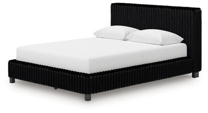 Zuraleus Black Queen Upholstered Bed - PCB3380B8