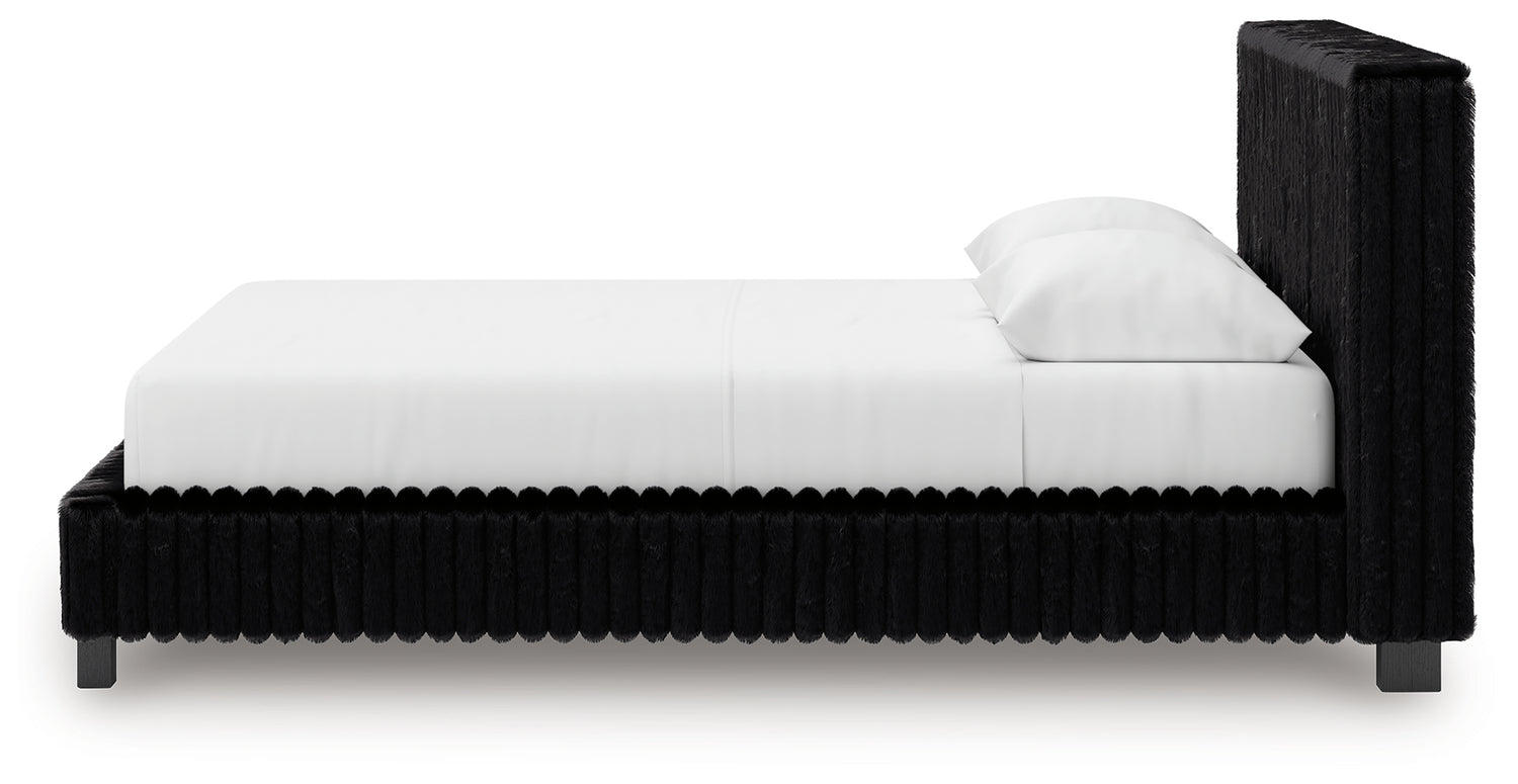 Zuraleus Black Queen Upholstered Bed - PCB3380B8