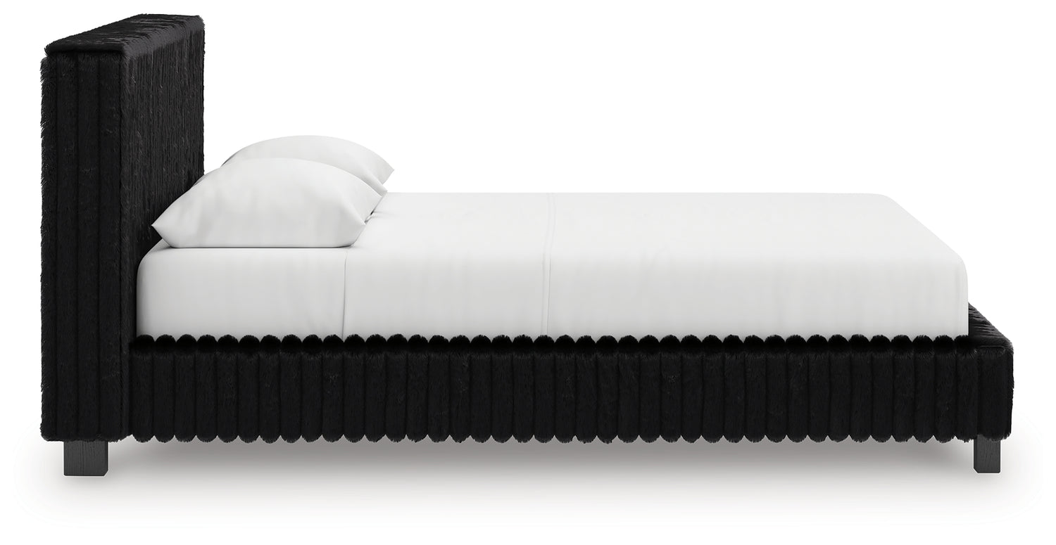 Zuraleus Black Queen Upholstered Bed - PCB3380B8