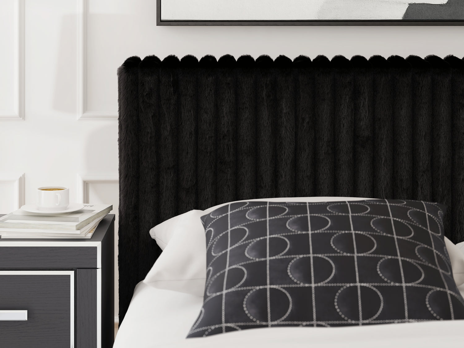 Zuraleus Black Queen Upholstered Bed - PCB3380B8
