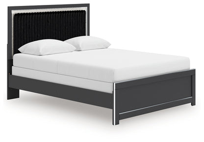 Zuraleus Black Queen Upholstered Panel Bed - PCB3380B6