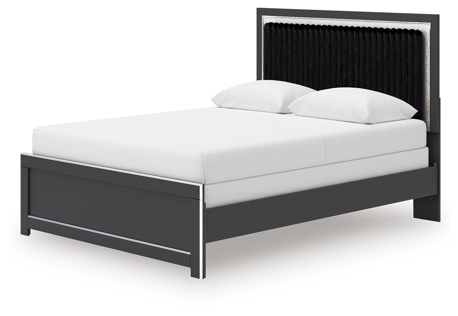 Zuraleus Black Queen Upholstered Panel Bed - PCB3380B6