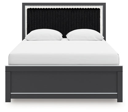 Zuraleus Black Queen Upholstered Panel Bed - PCB3380B6