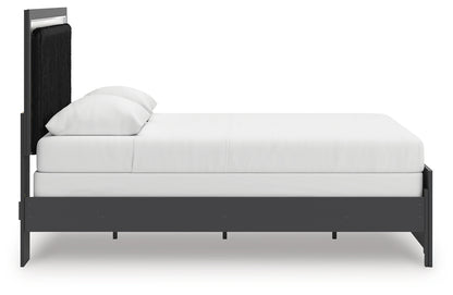 Zuraleus Black Queen Upholstered Panel Bed - PCB3380B6