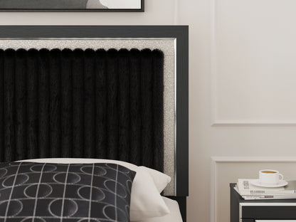 Zuraleus Black Queen Upholstered Panel Bed - PCB3380B6