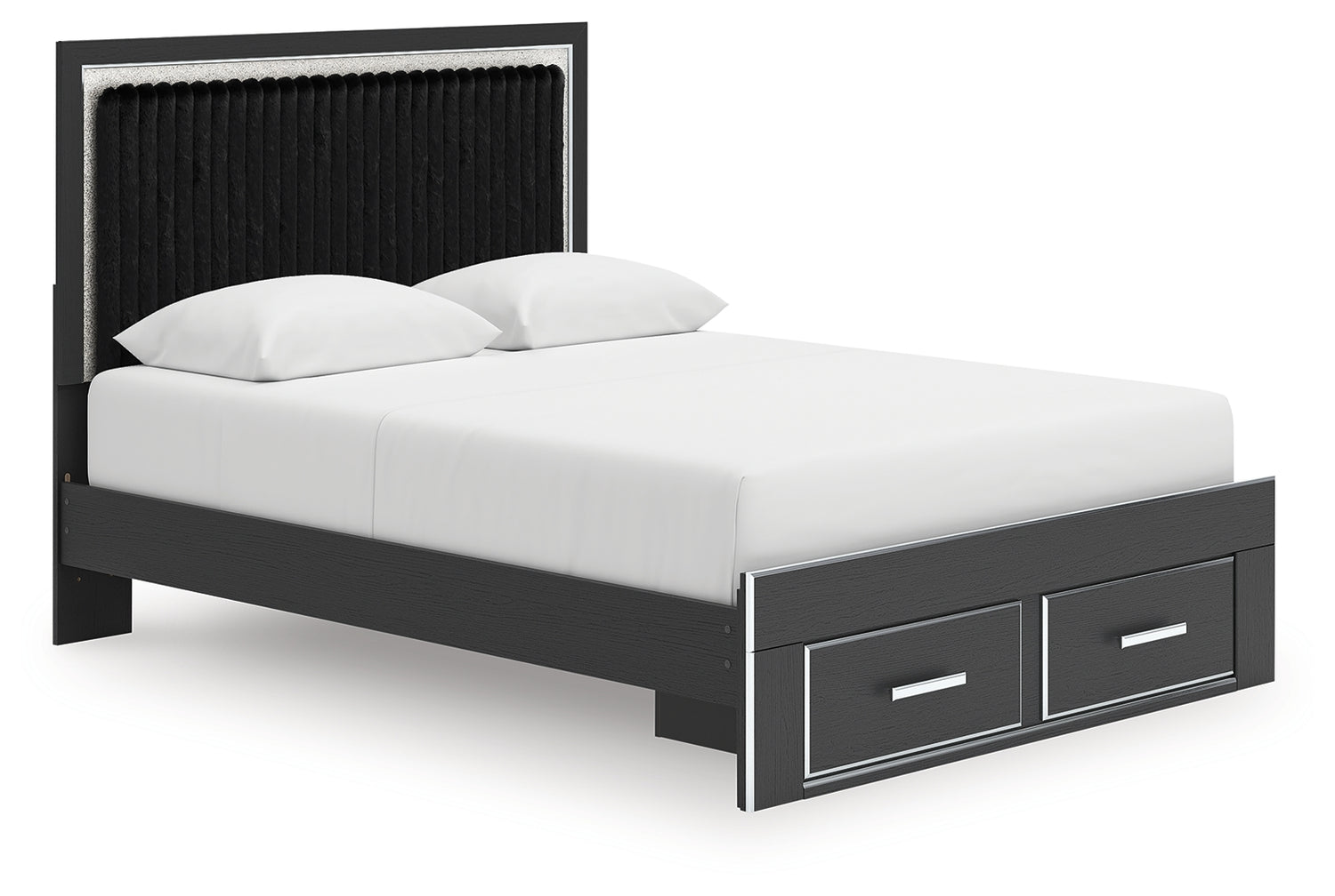 Zuraleus Black Queen Upholstered Panel Storage Bed - PCB3380B4