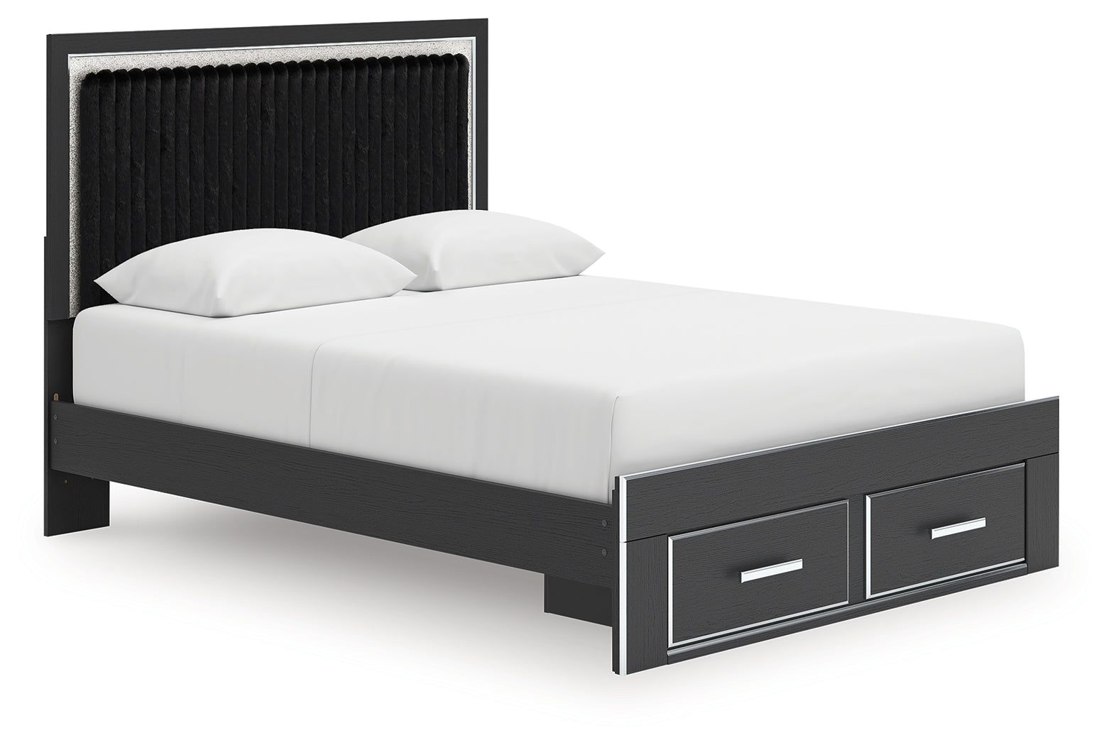 Zuraleus Black Queen Upholstered Panel Storage Bed - PCB3380B4