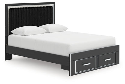 Zuraleus Black Queen Upholstered Panel Storage Bed - PCB3380B4