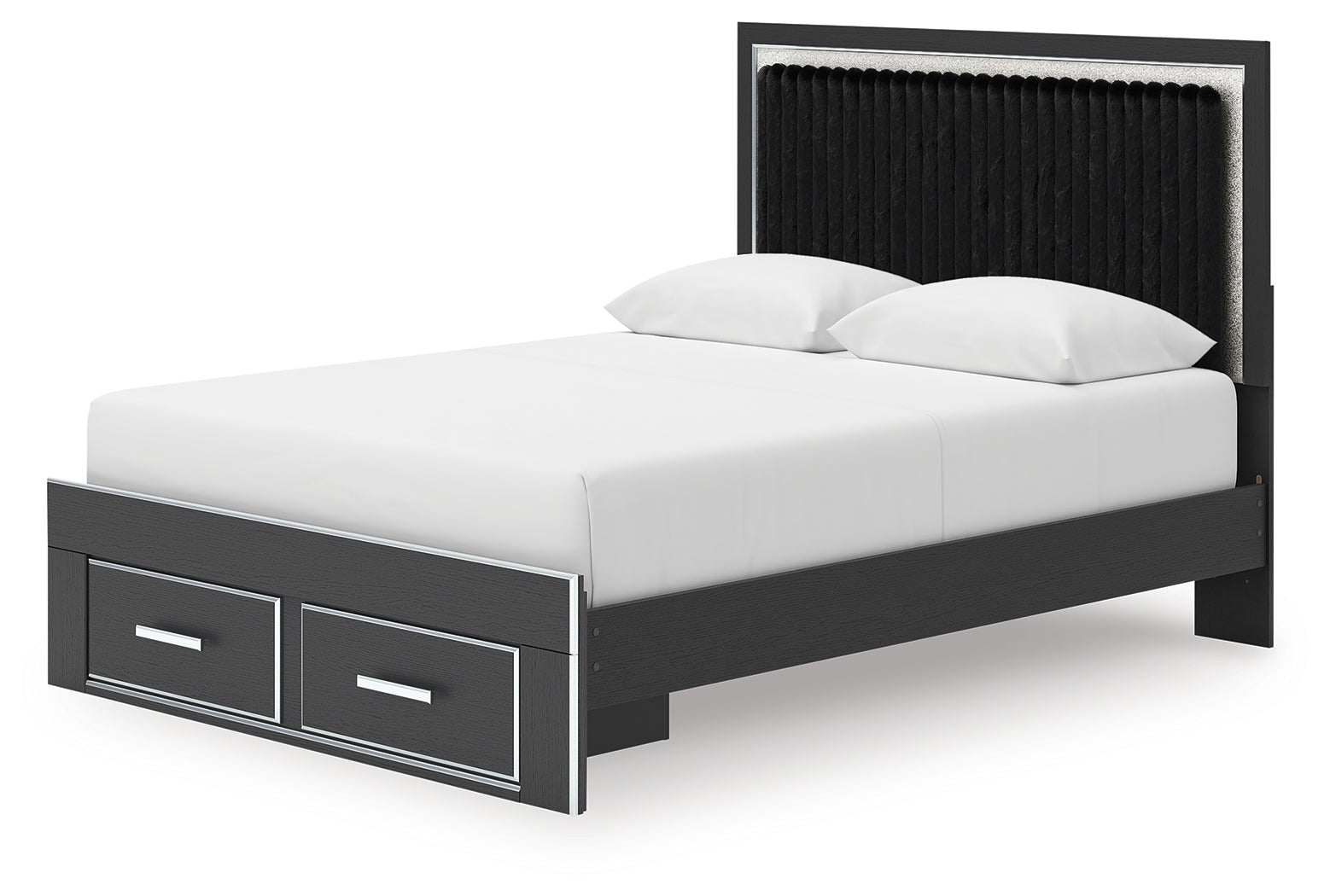 Zuraleus Black Queen Upholstered Panel Storage Bed - PCB3380B4