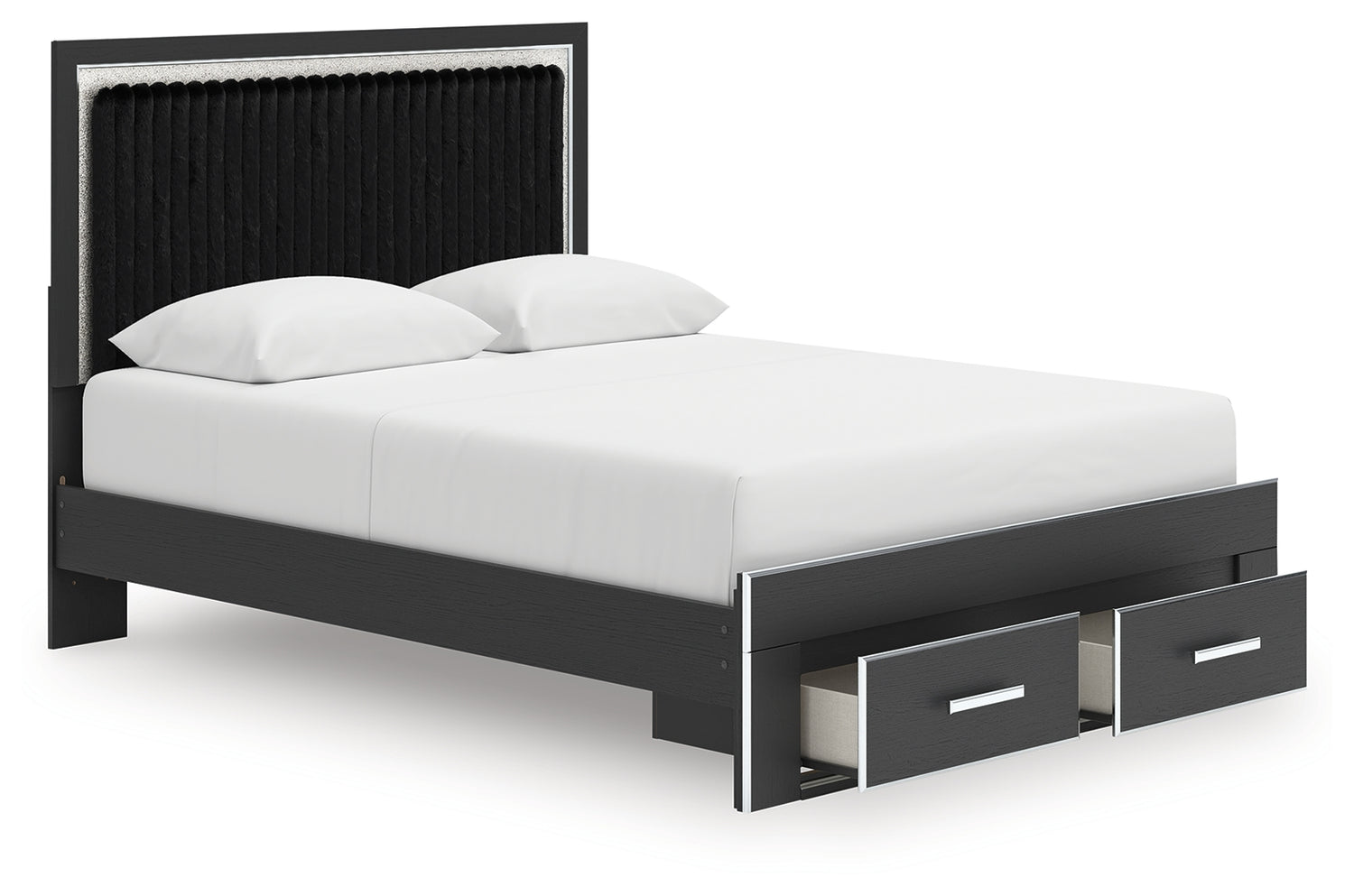 Zuraleus Black Queen Upholstered Panel Storage Bed - PCB3380B4
