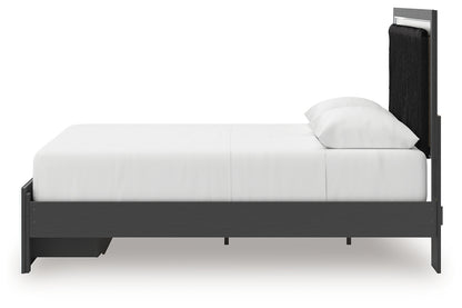 Zuraleus Black Queen Upholstered Panel Storage Bed - PCB3380B4