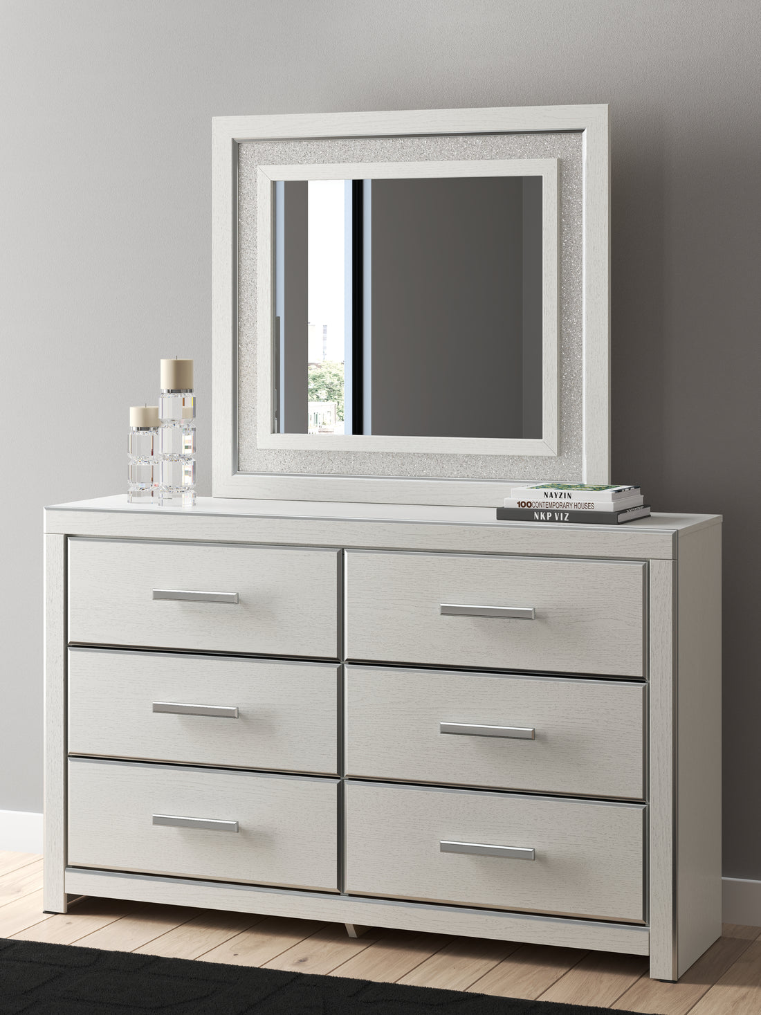 Zuraleus White Dresser and Mirror - PCB3381B1