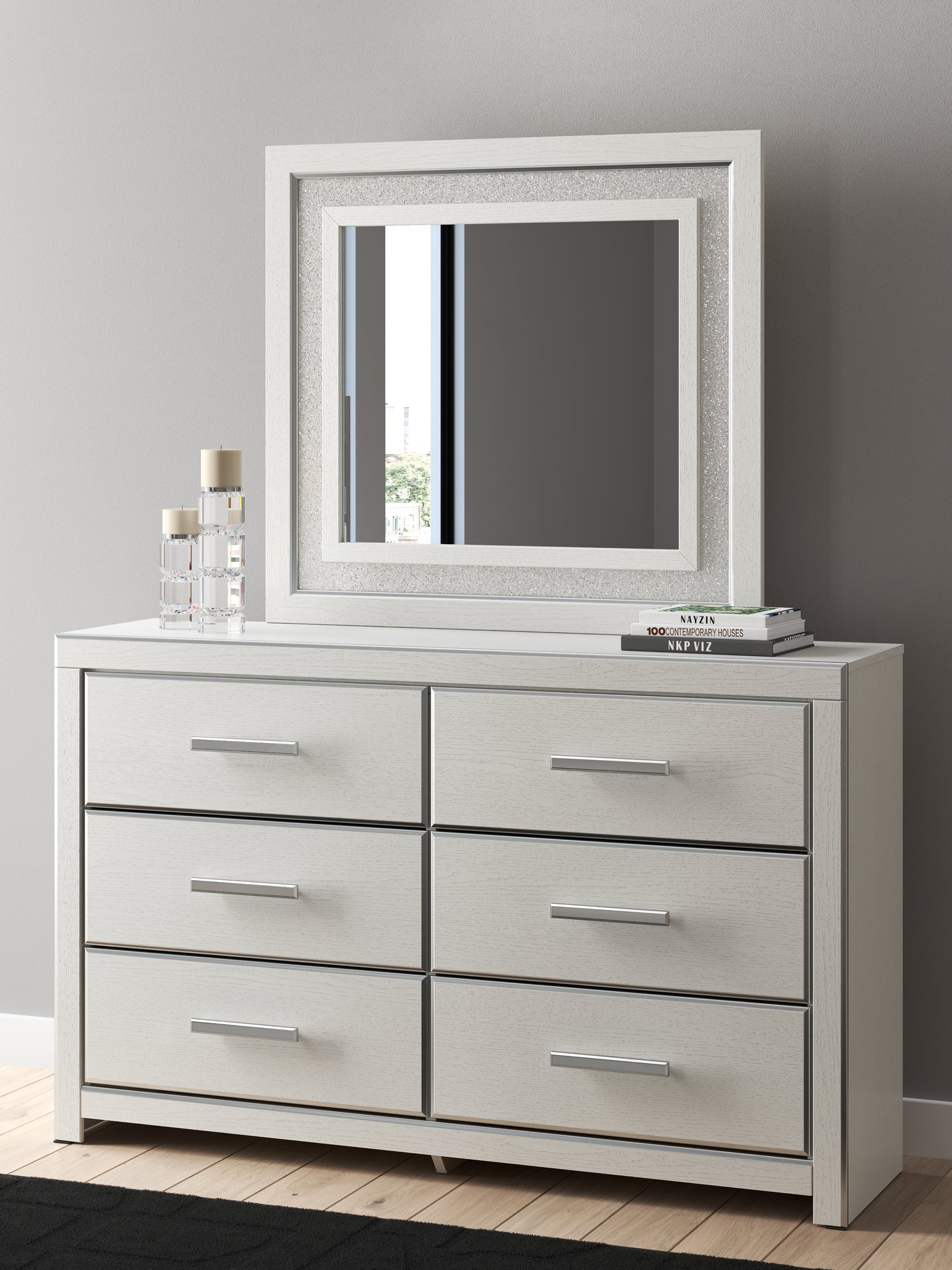 Zuraleus White Dresser and Mirror - PCB3381B1