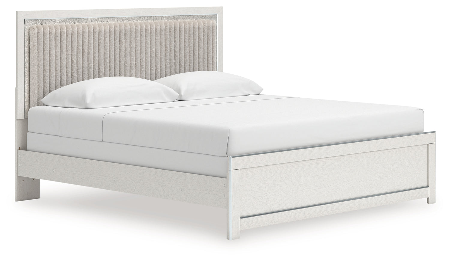 Zuraleus White King Upholstered Panel Bed - PCB3381B10