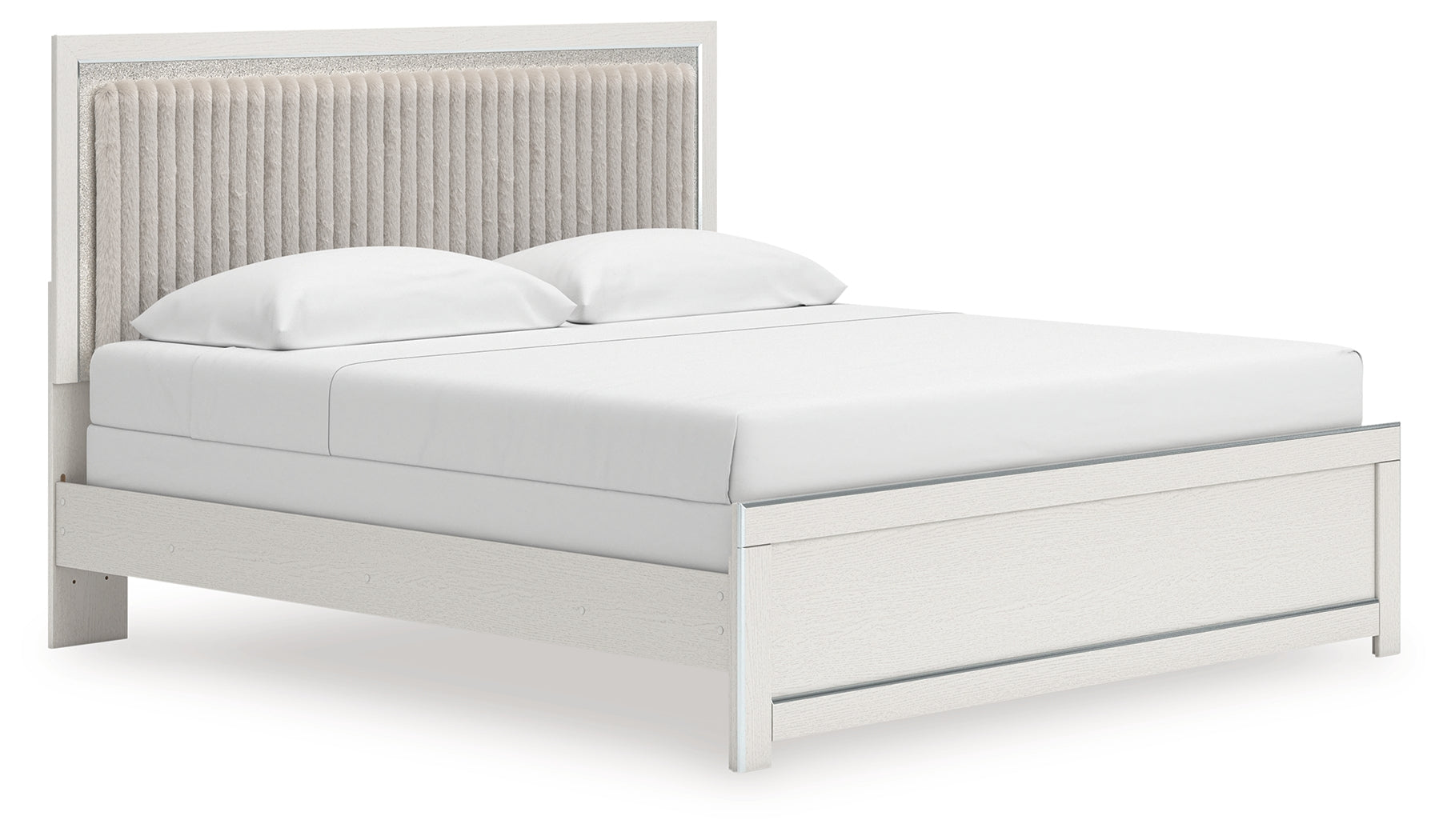 Zuraleus White King Upholstered Panel Bed - PCB3381B10