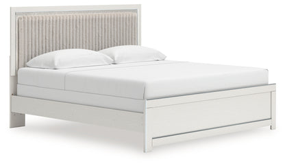 Zuraleus White King Upholstered Panel Bed - PCB3381B10