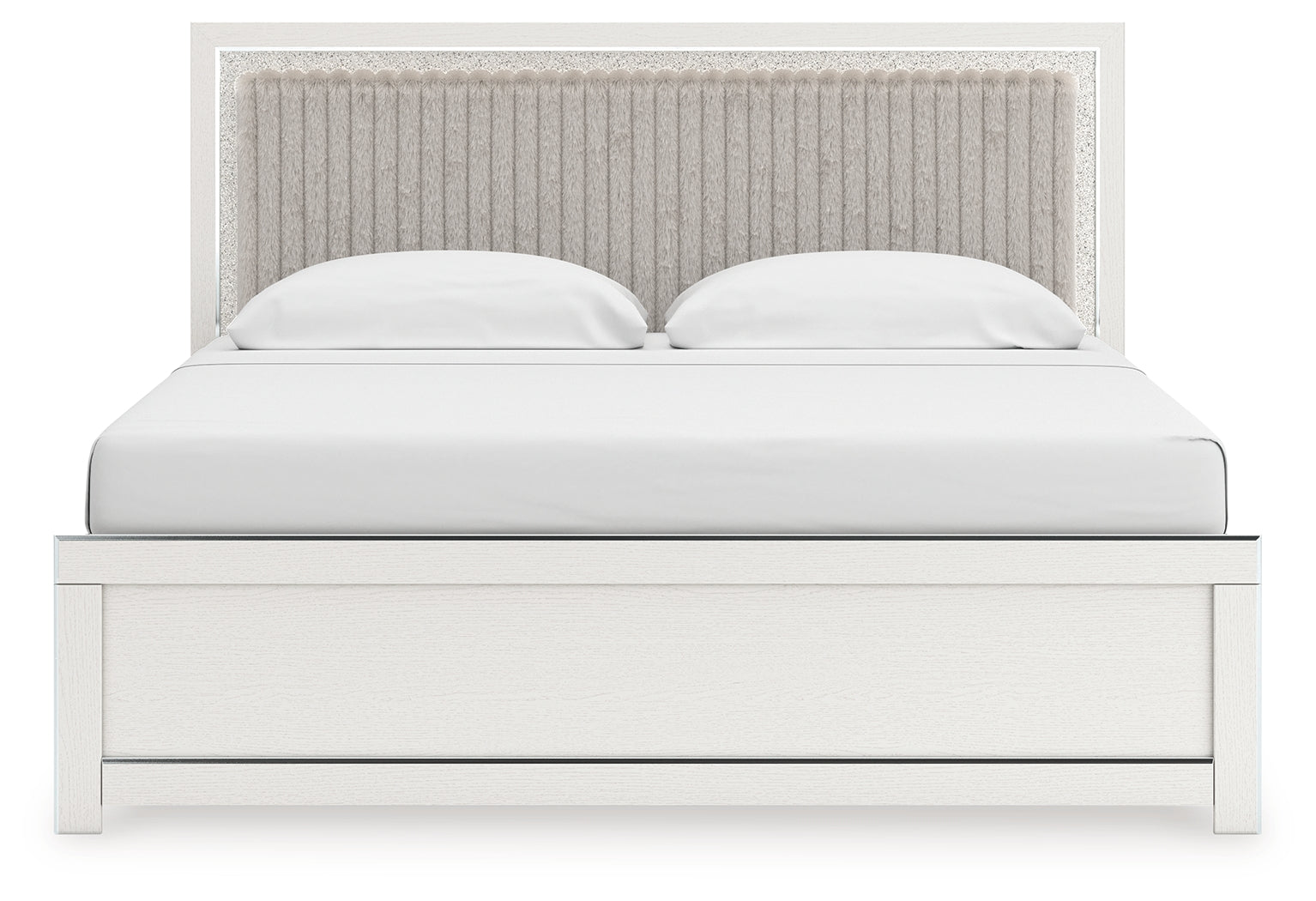 Zuraleus White King Upholstered Panel Bed - PCB3381B10