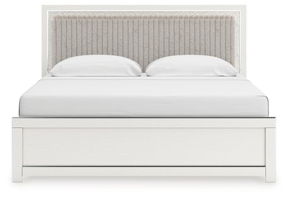Zuraleus White King Upholstered Panel Bed - PCB3381B10