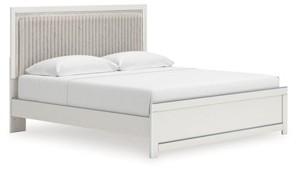 Zuraleus White King Upholstered Panel Bed - PCB3381B8