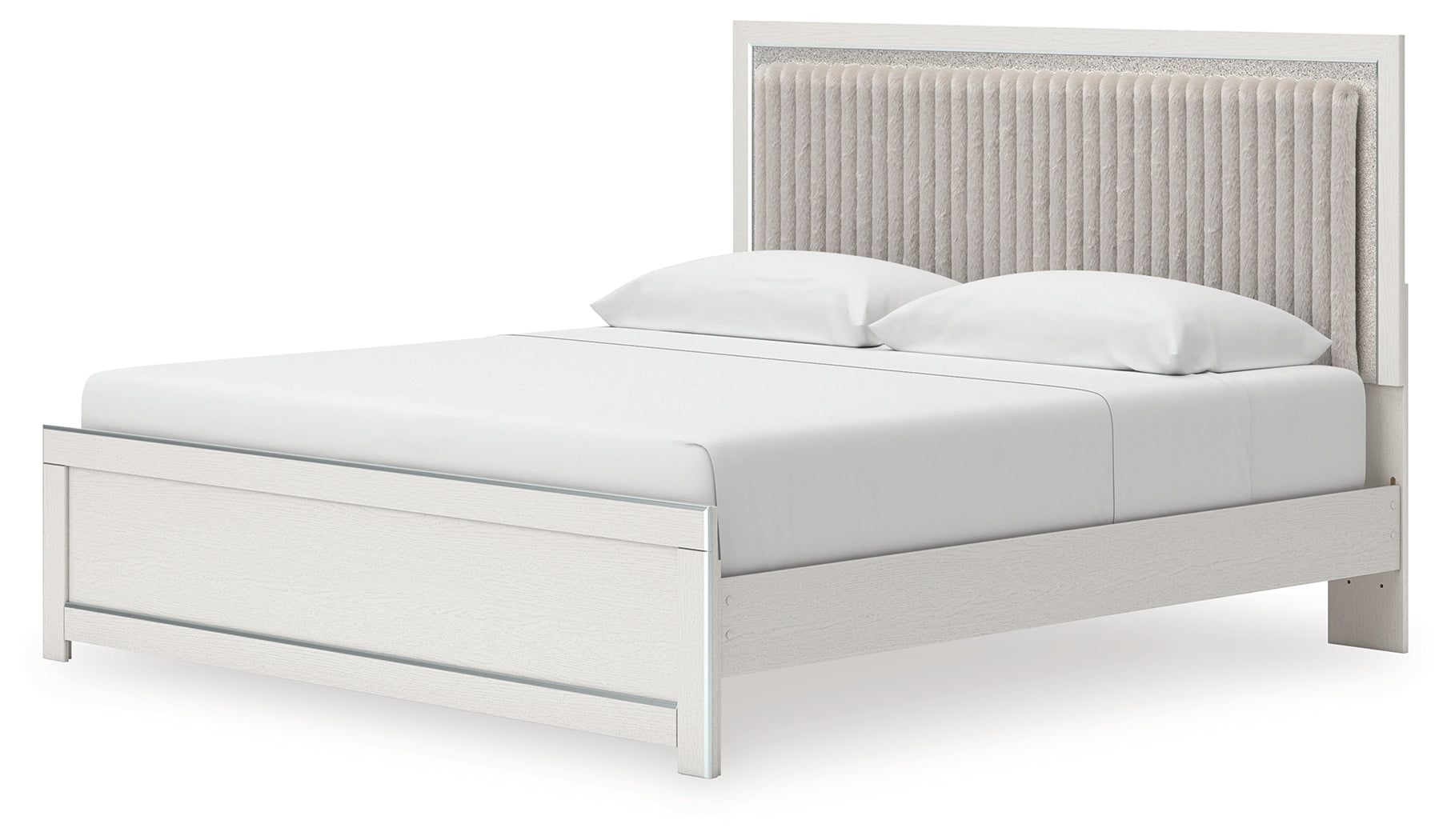 Zuraleus White King Upholstered Panel Bed - PCB3381B8