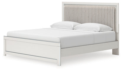 Zuraleus White King Upholstered Panel Bed - PCB3381B8
