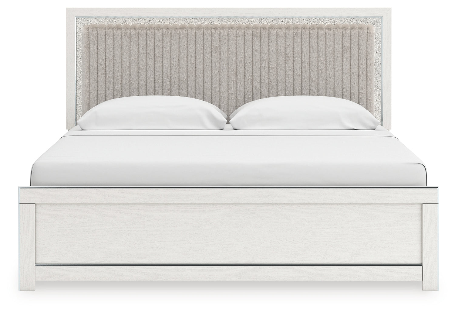 Zuraleus White King Upholstered Panel Bed - PCB3381B8