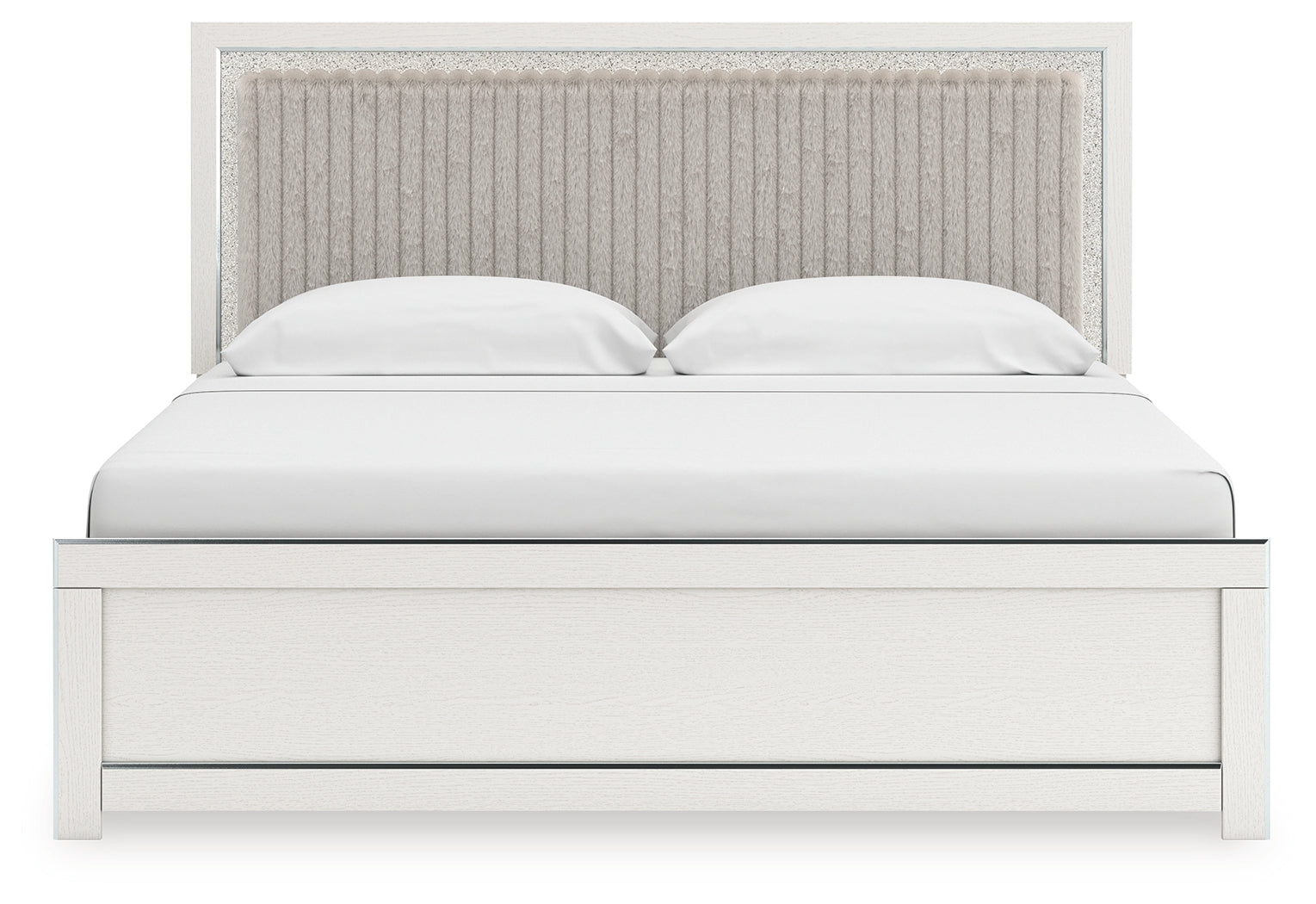 Zuraleus White King Upholstered Panel Bed - PCB3381B8