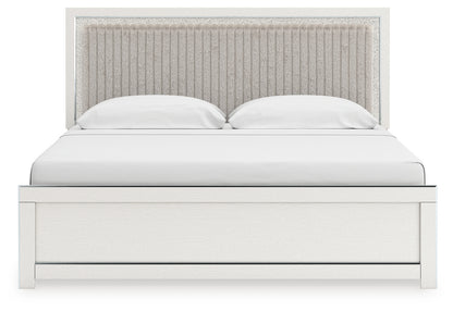 Zuraleus White King Upholstered Panel Bed - PCB3381B8