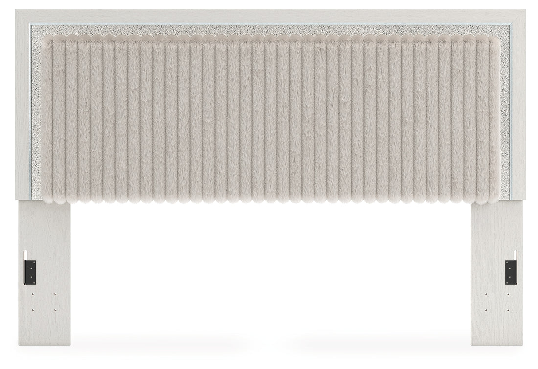 Zuraleus White King Upholstered Panel Heaboard - PCB3381-58