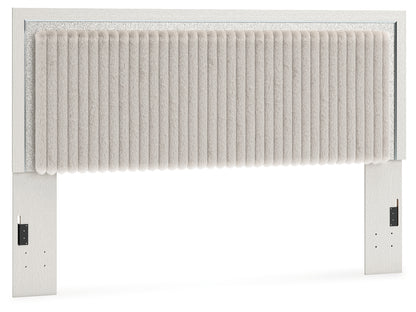 Zuraleus White King Upholstered Panel Heaboard - PCB3381-58