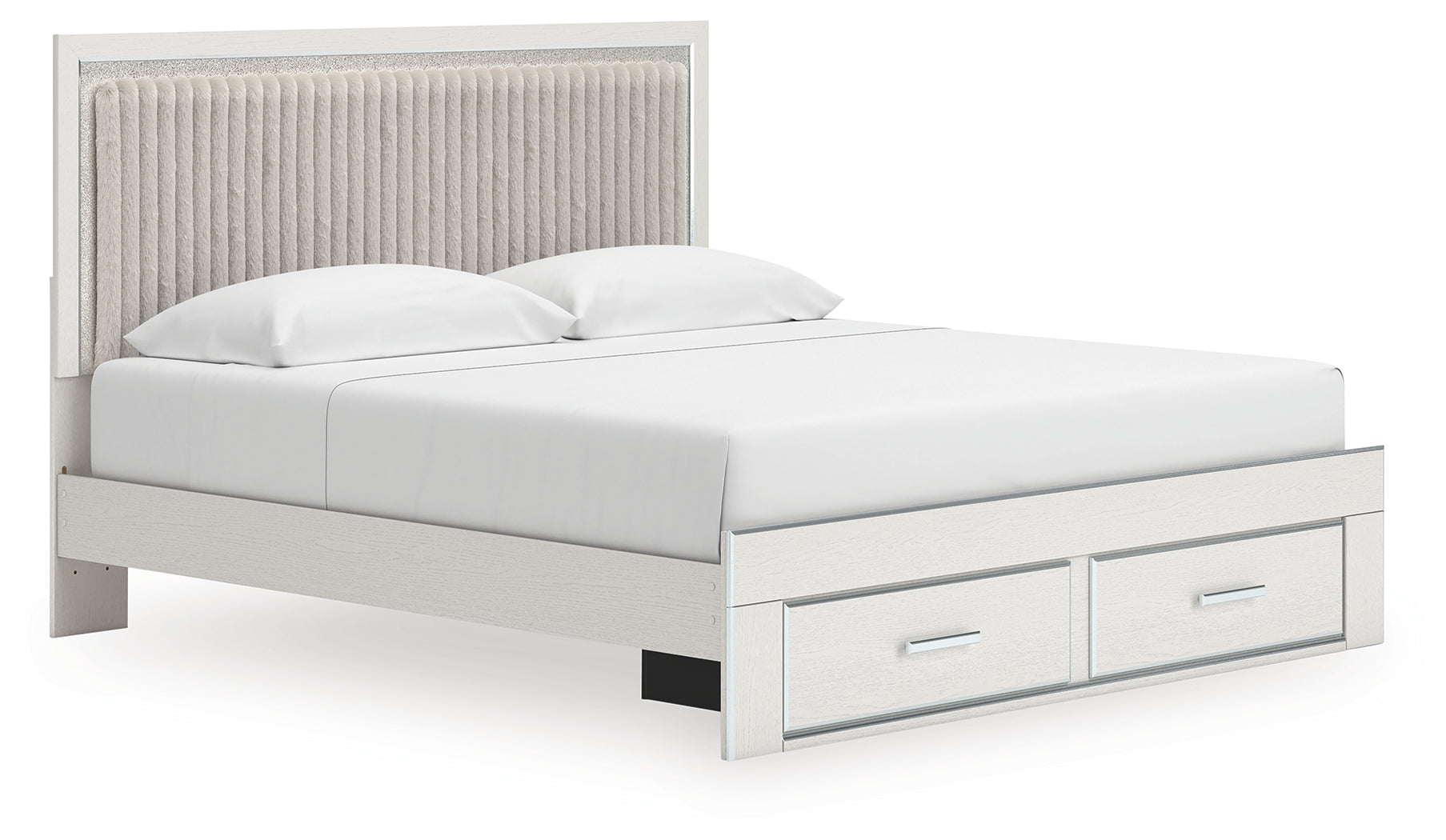 Zuraleus White King Upholstered Panel Storage Bed - PCB3381B9
