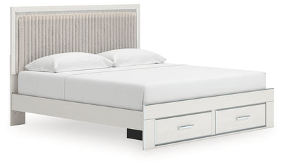 Zuraleus White King Upholstered Panel Storage Bed - PCB3381B9