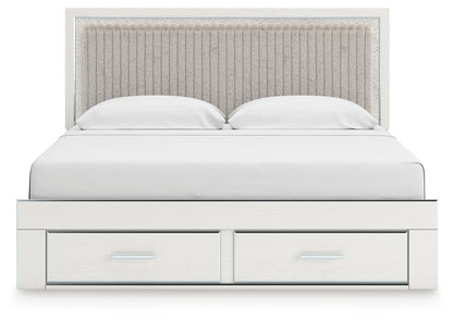Zuraleus White King Upholstered Panel Storage Bed - PCB3381B9