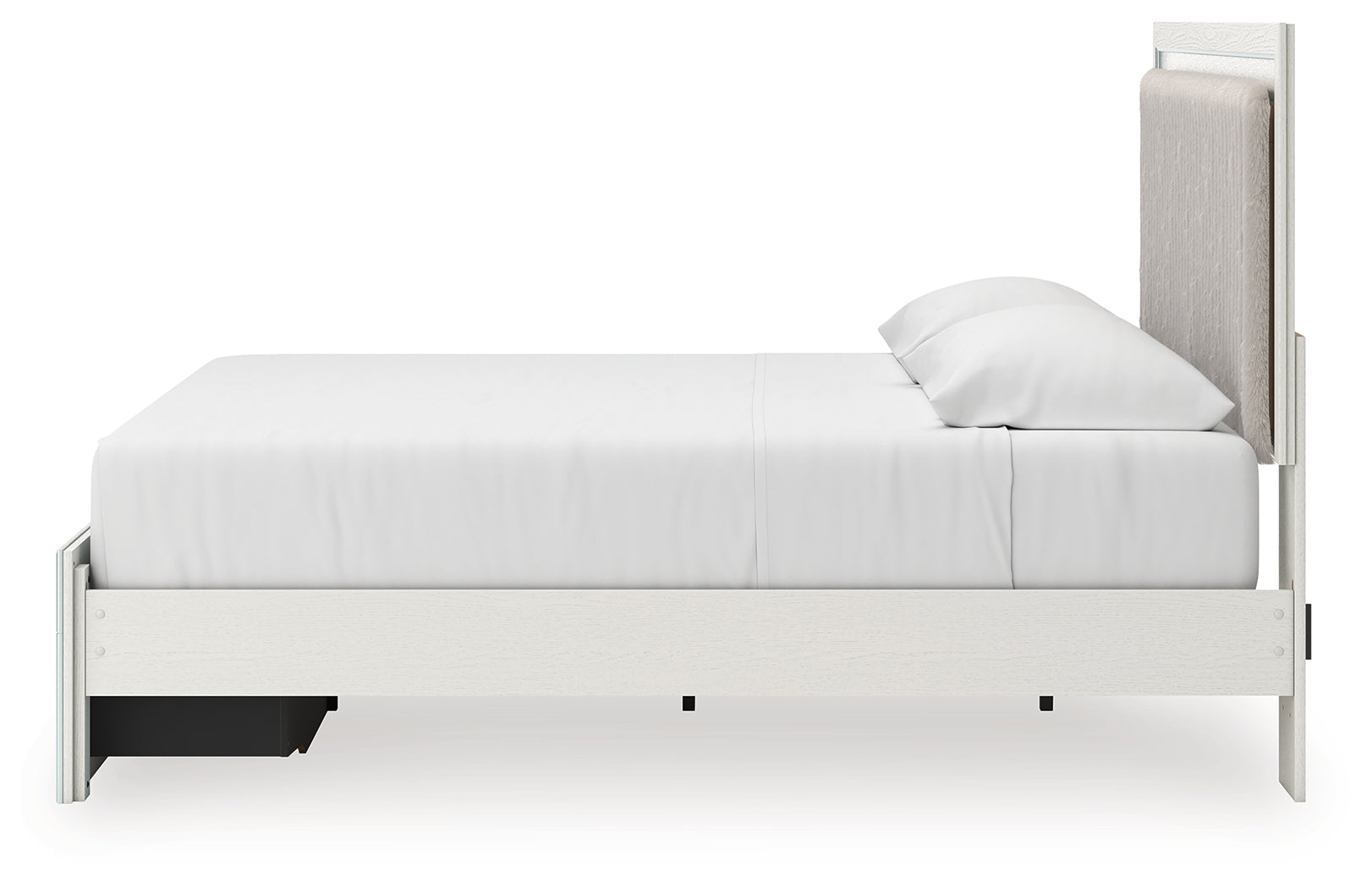 Zuraleus White King Upholstered Panel Storage Bed - PCB3381B9