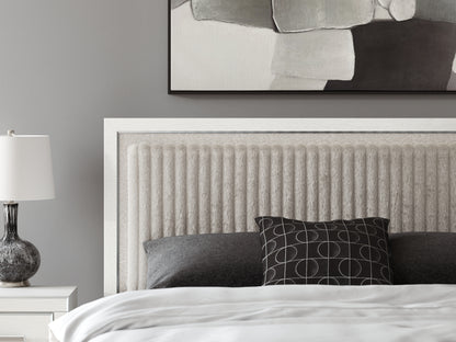 Zuraleus White King Upholstered Panel Storage Bed - PCB3381B9