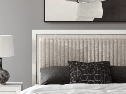 Zuraleus White Queen Upholstered Panel Headboard - PCB3381-57