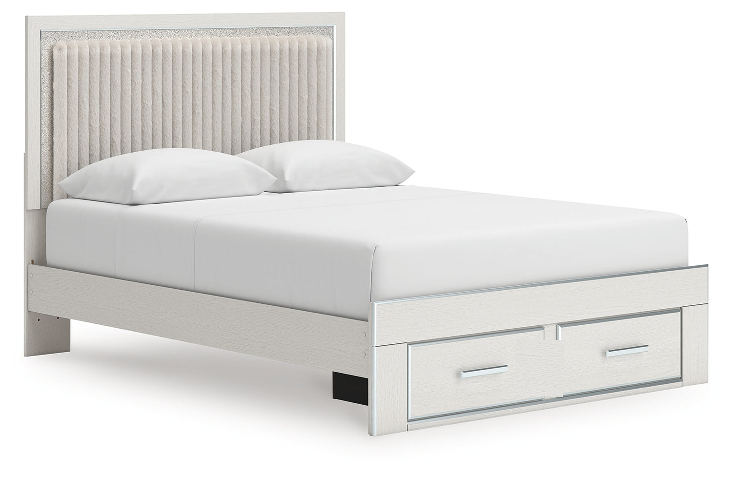 Zuraleus White Queen Upholstered Panel Storage Bed - PCB3381B4