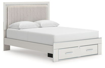 Zuraleus White Queen Upholstered Panel Storage Bed - PCB3381B4