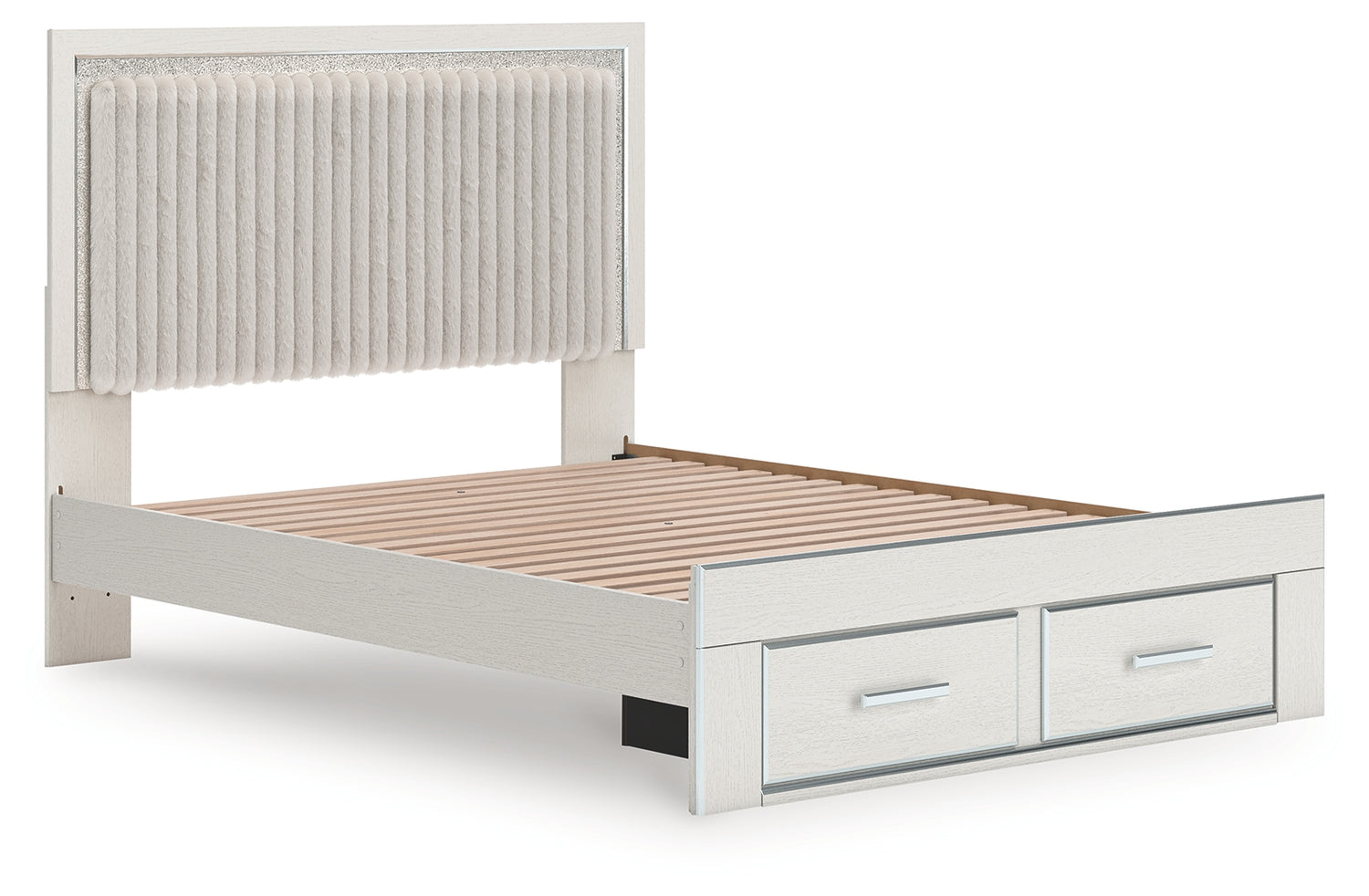 Zuraleus White Queen Upholstered Panel Storage Bed - PCB3381B4