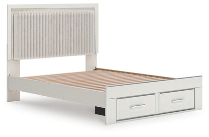 Zuraleus White Queen Upholstered Panel Storage Bed - PCB3381B4