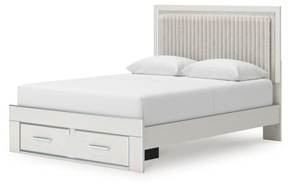 Zuraleus White Queen Upholstered Panel Storage Bed - PCB3381B4