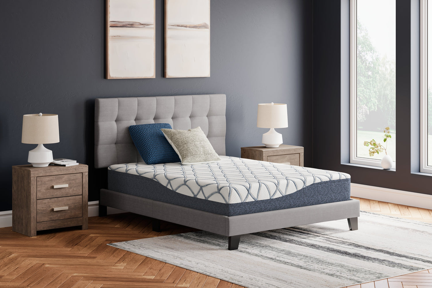 10 Inch Chime Elite 2.0 White/Blue Queen Mattress - M42531 - Bien Home Furniture &amp; Electronics