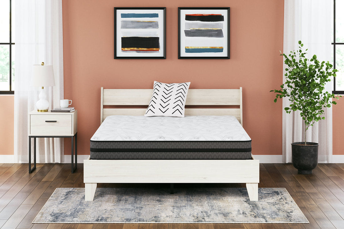 10 Inch Pocketed Hybrid White Queen Mattress - M58931 - Bien Home Furniture &amp; Electronics